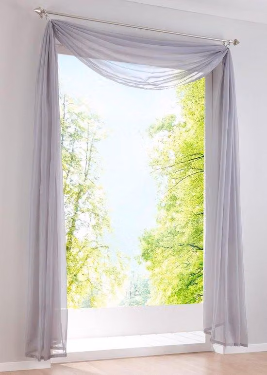 Telo trasparente per lanterna - tenda morbida - pezzo unico - grigio argento - 140x500 cm