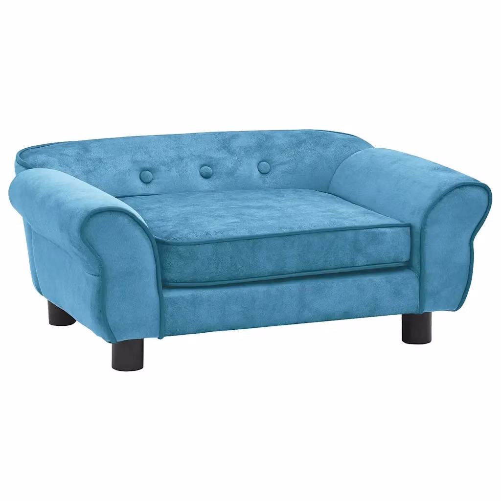 Divanetto per cani Design Mania in peluche turchese con base in legno e fodera rimovibile L: 72 cm, P: 45 cm, H: 30 cm – 2