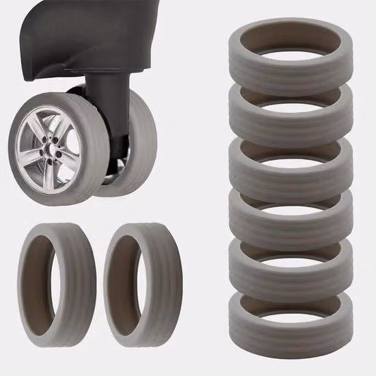 Rotelle per valigie con protezione in silicone, grigie, resistenti