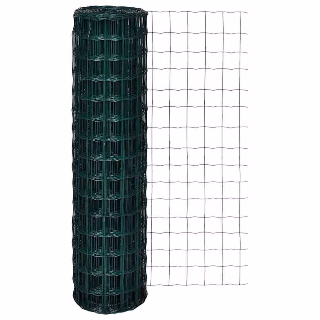 Pannelli di recinzione in ferro rivestito in PVC verde vidaXL