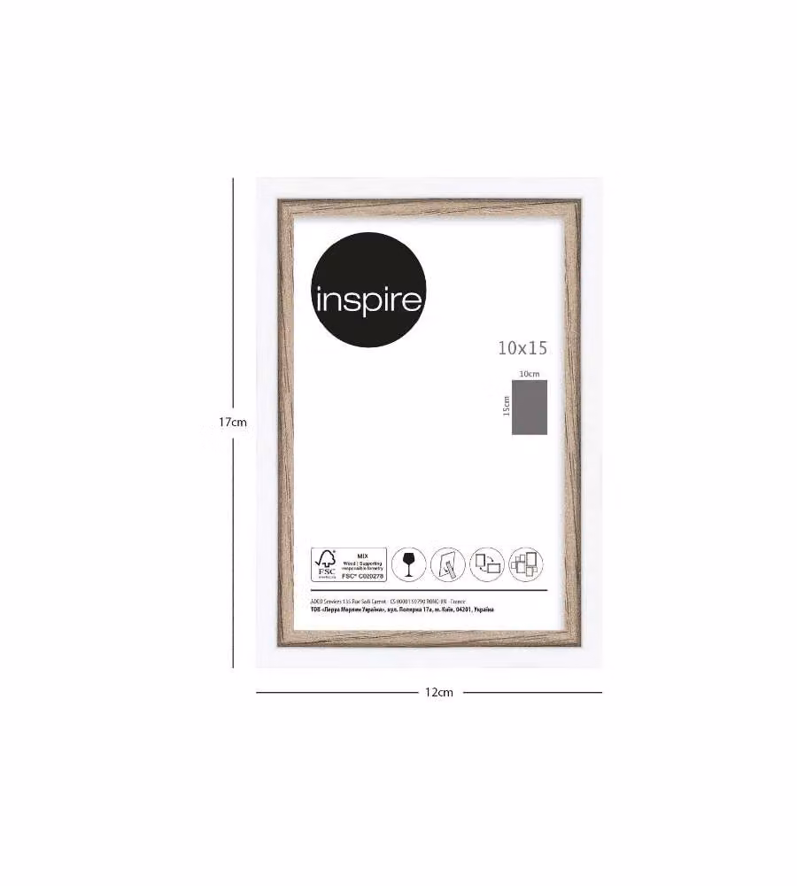 Bubola e Naibo Cornice Unika 10x15 in legno bianco e naturale