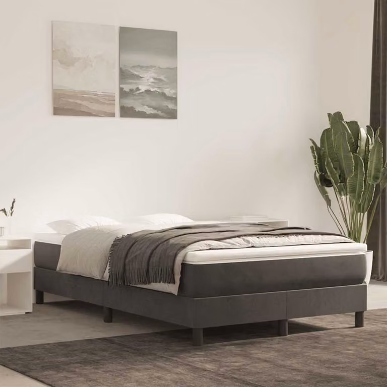 vidaXL Materasso a molle insacchettate in tessuto grigio scuro L: 140 cm, P: 210 cm, H: 20 cm
