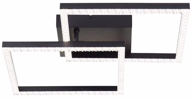 BRILLANTE plafoniera 41x41cm Ranni nero IP20 LED integrato