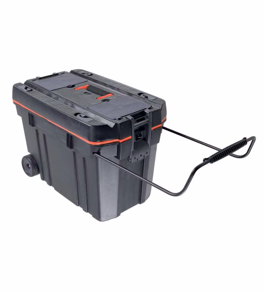 Valex Baule Plastica Portaoggetti Nero 61x42x42 cm con Ruote