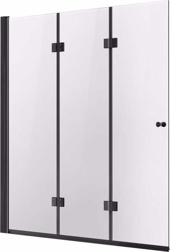 Porta doccia senza telaio - Tripla porta doccia in vetro pieghevole - 1295x1422mm - Porta bagno in vetro - Cabina doccia pieghevole