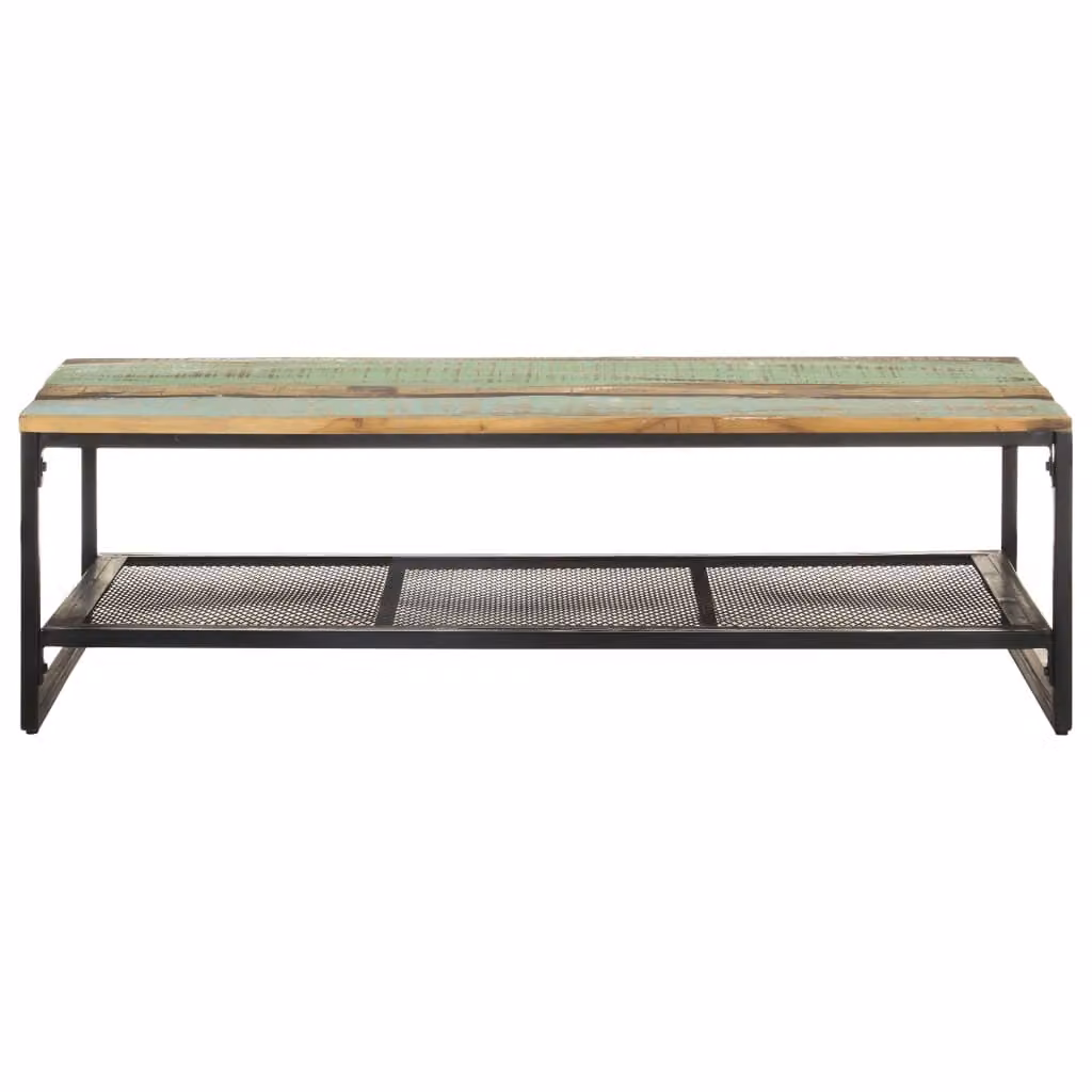Tavolino da Salotto 110x60x35 cm in Legno Massello di Recupero