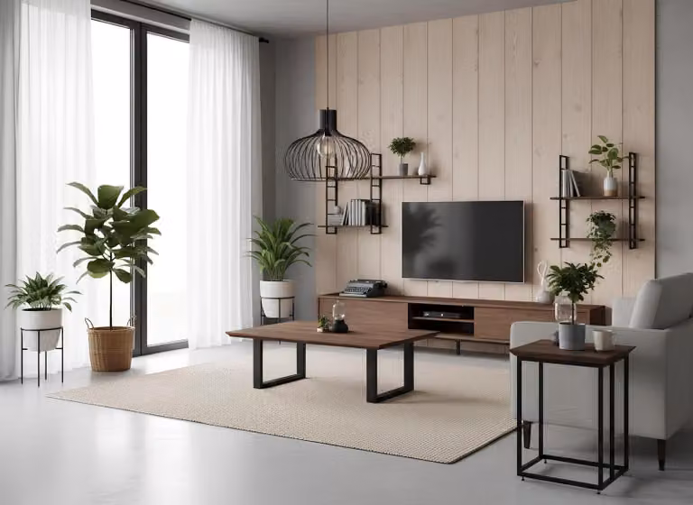 Tavolino da caffè, tavolino ausiliario, soggiorno, stile moderno, colore marrone, nuovo, legno
