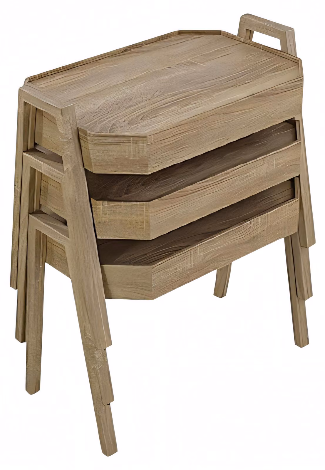 Elegantes braunes Holz Couchtisch-Set im modernen Design