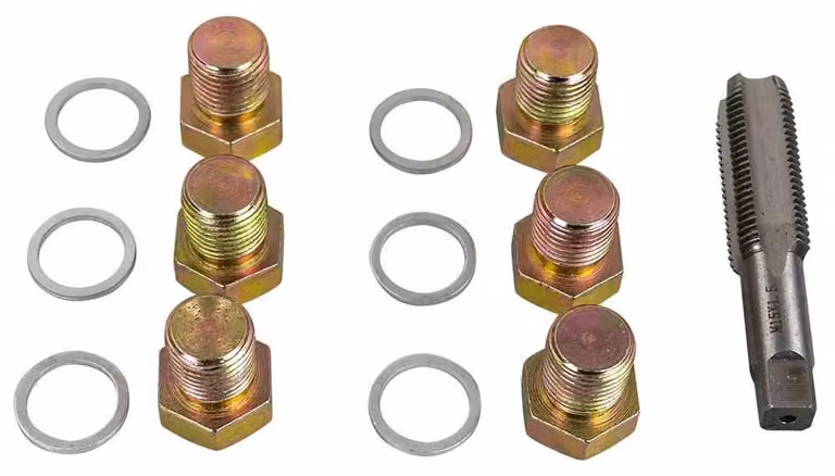 Kit di riparazione Jbm M17 per filettatura dei tappi dell'albero motore, colore oro. Misura unica