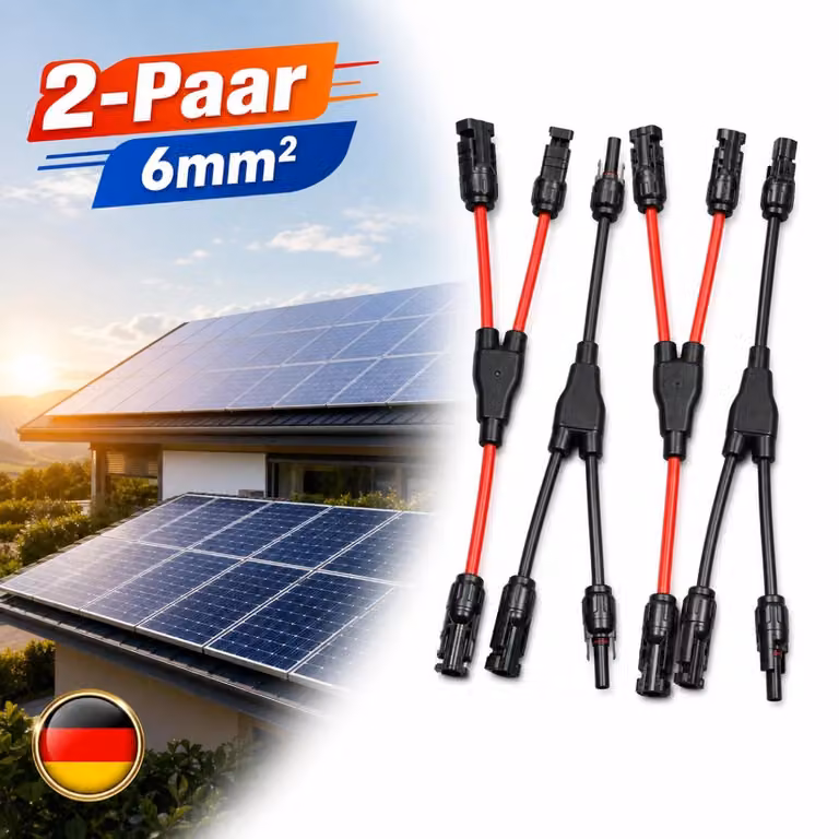 2 connettori Y MC4 per pannelli solari, grado di protezione IP68, impermeabili, connettore di distribuzione da 6 mm, per cavi solari