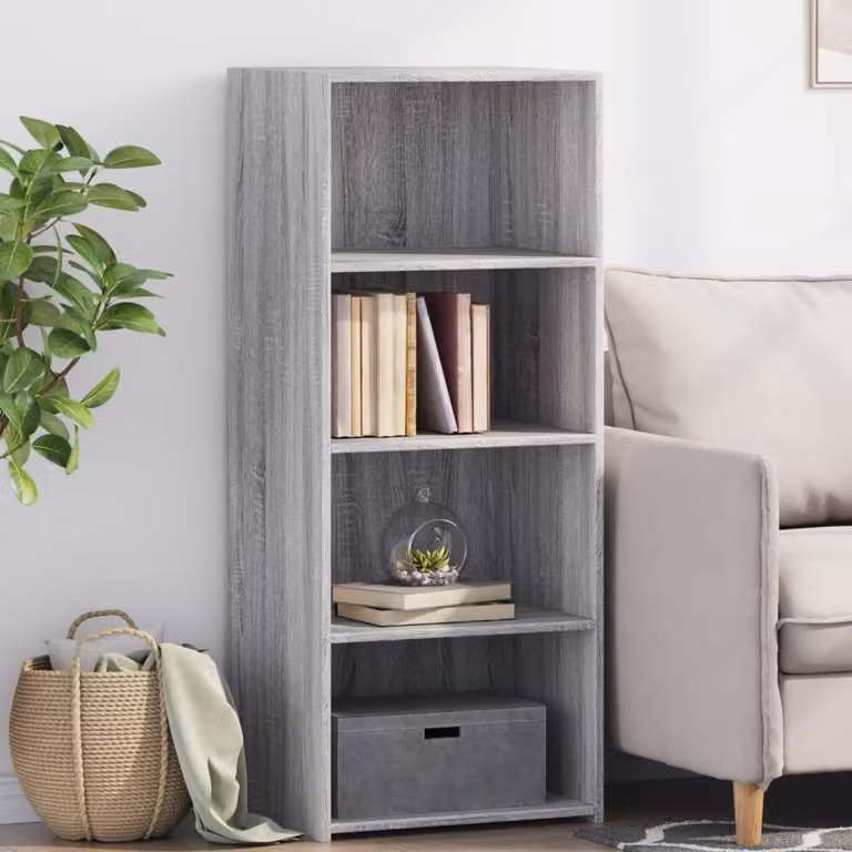 Credenza moderna vidaXL in legno multistrato Grigio Sonoma, L: 50 cm, P: 41 cm, H: 124 cm