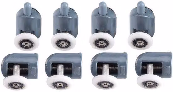 Set di accessori per cabina doccia in plastica/acciaio inossidabile, 8 pezzi, per vetri da 5/6 mm, sistema scorrevole, resistente alla ruggine