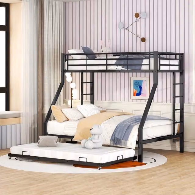 Letto a castello estraibile ¨C Minimal ¨C nero metallo 90x200cm