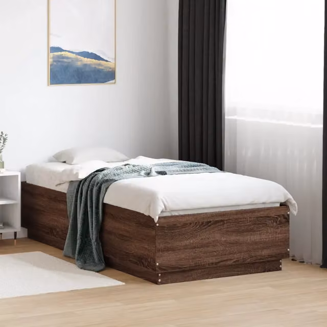 Giroletto vidaXL in legno multistrato color rovere marrone, dimensioni 90 x 190 cm – 1