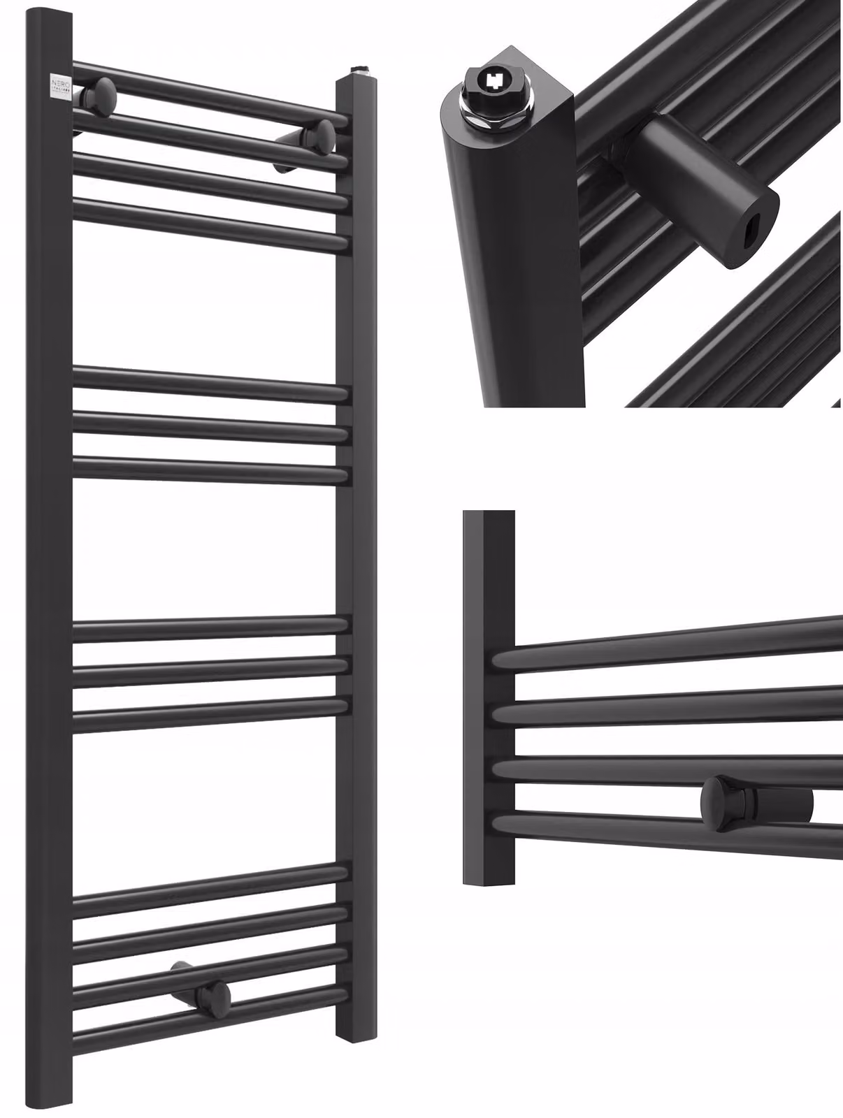 Granitan - Radiatore da bagno - Scaldasalviette - 100x40 cm - Nero - Scaldasalviette - PUERTO