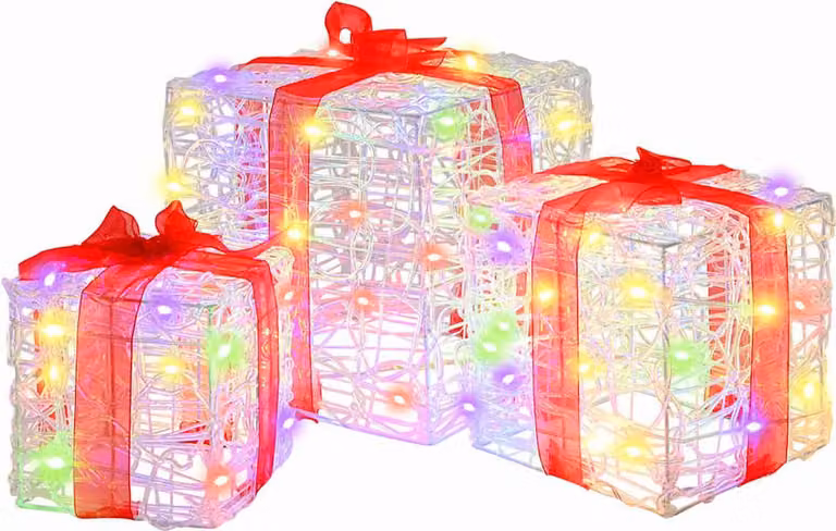 Scatola Regalo 3 pcs Multicolore 20 x 20 x 20 cm Acrilico