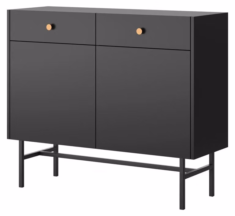 Selsey Divenos - Credenza a 2 ante, nera, 104 cm