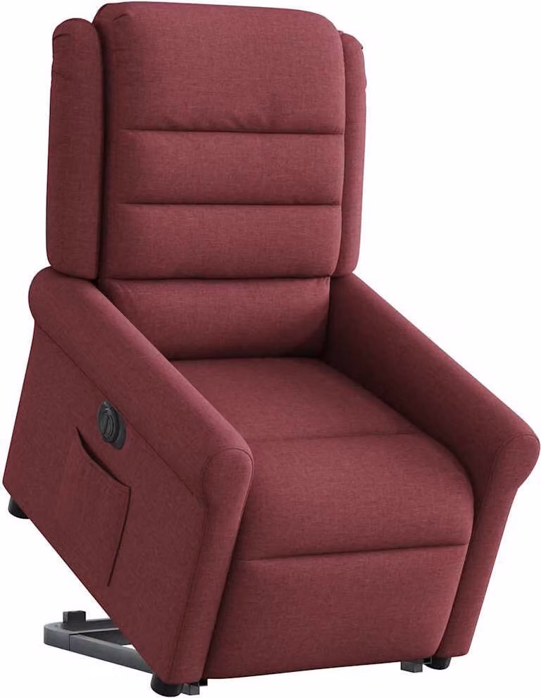 Poltrona Alzapersona Reclinabile Elettrica Rosso Vino Tessuto