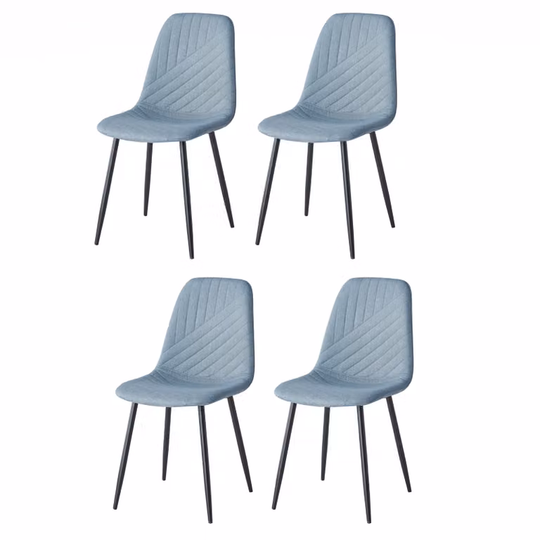 Casa Dolce sedia da pranzo DERINA, set di 4, grigio, 44x50x87 cm, imbottita, base in metallo, carico massimo 120 kg