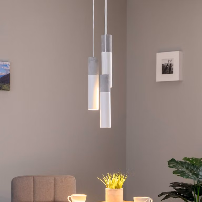 Lampada a sospensione Isabeau SOLLUX LIGHTING, dimmerabile, Bianco / Opale, Soggiorno / Sala da pranzo, Metallo, Moderno, Lampada a sospensione