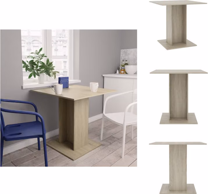 vidaXL Tavolo da pranzo rovere Sonoma 80x80x75 cm in legno - Tavoli da pranzo