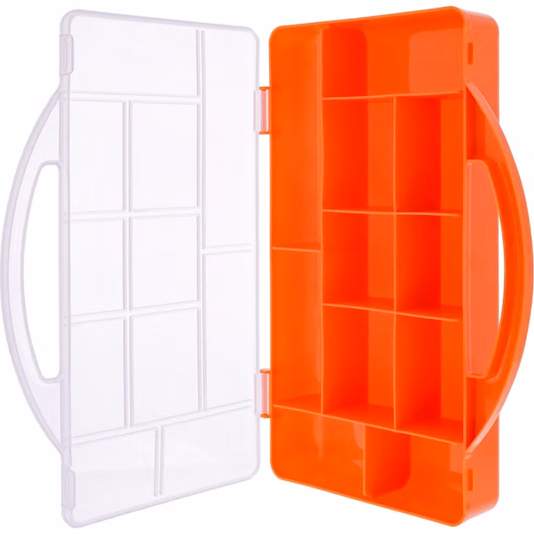 InLine® Cassetta per minuteria, 11 scomparti, dimensioni: 271x186x40 mm, arancione
