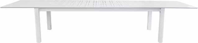 Tavolo rettangolare Santorini Moia bianco con doppio allungo in alluminio verniciato L: 110 cm, P: 265-398 cm