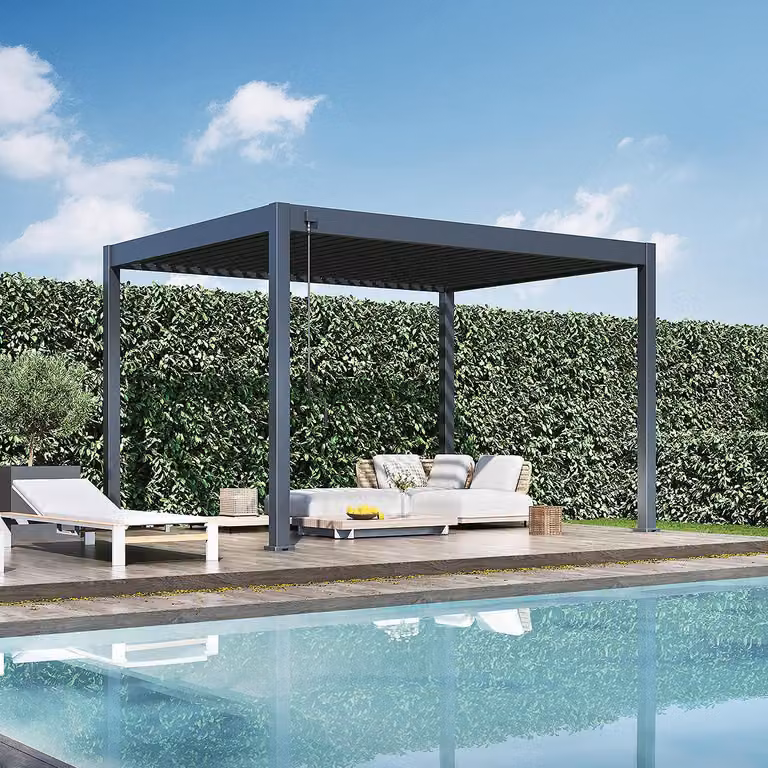 Pergola Weide Classic in alluminio 3x4 m con tetto a lamelle, indipendente, antracite