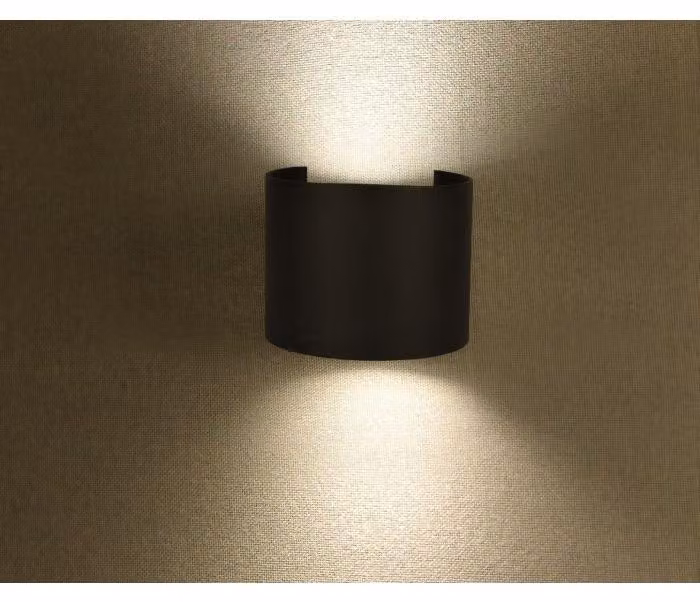 V-TAC VT-756 Lampada LED 5W parete semicerchio doppIo led 140Lm/W luce Bianco Caldo 3000K - nero satinato IP65- 217081