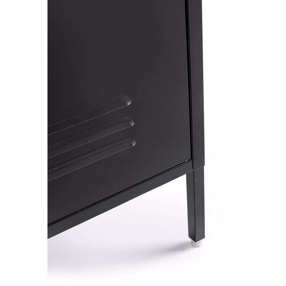 Armadio Bob Gardens in Metallo Nero Opaco con Ante a Battente in Stile Industriale – 2