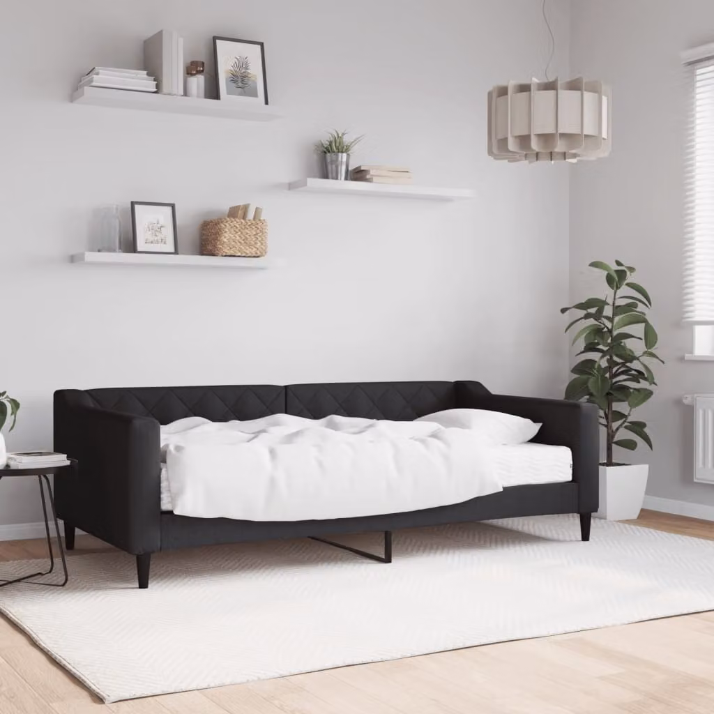 Maison Exclusive - Divano letto con materasso nero 90x190 cm in tessuto