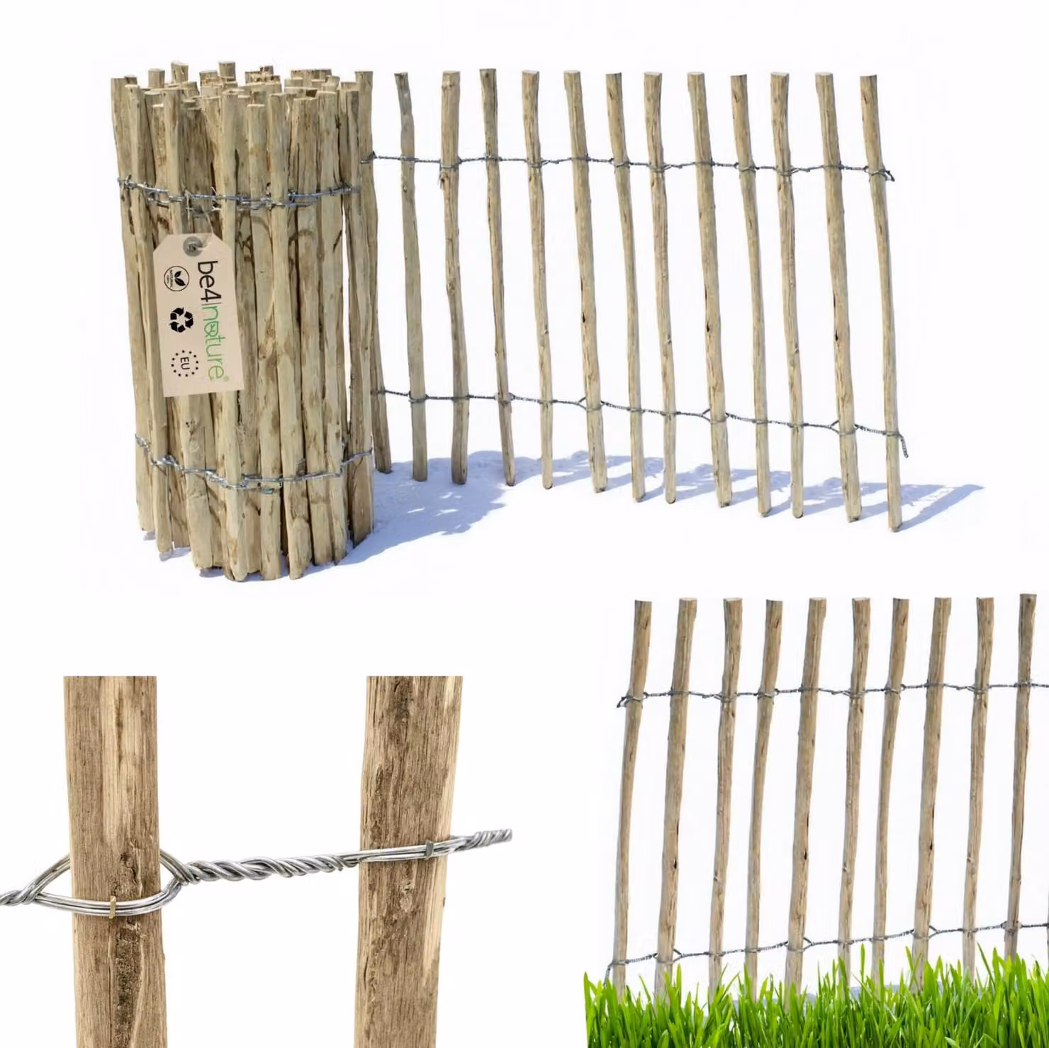 be4nature recinzione a picchetto nocciola castagno 1 m x 70 cm di altezza a 8-10 cm di distanza recinzione a rotolo recinzione da giardino recinzione in legno recinzione per lettiere recinzione per cani recinzione per polli