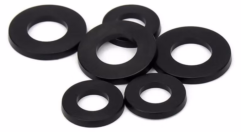 Anello di chiusura in nylon, nero, anelli di chiusura in plastica, distanziatori in nylon M20×36×3.0 mm, 10 pezzi