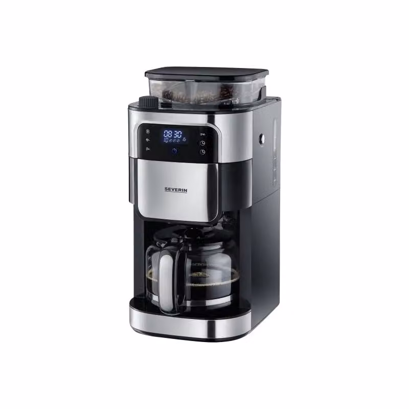 Macchina da caffè Severin KA 4813 nera e argento con caraffa in vetro da 1,25 l – 2