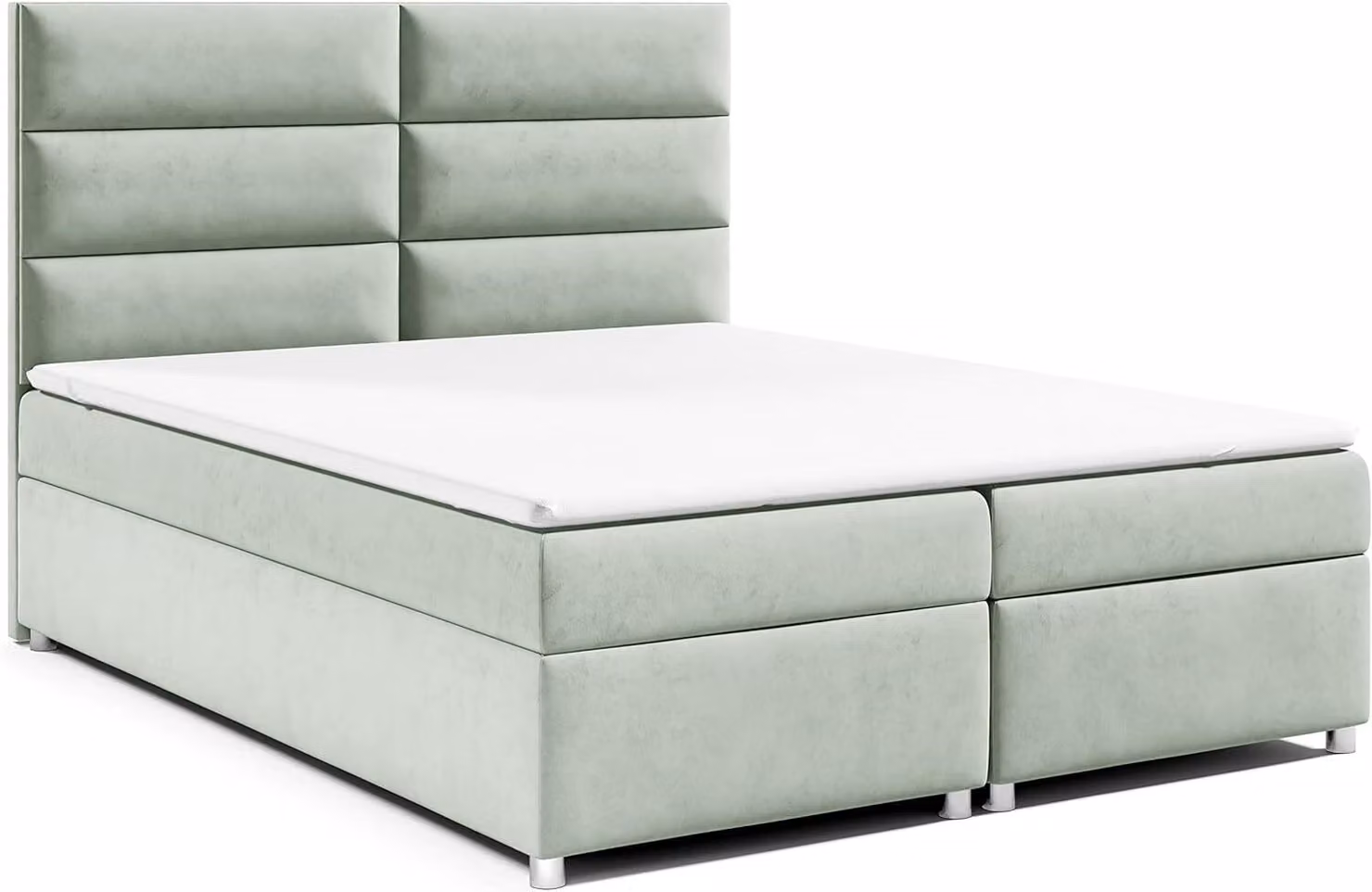 Best for Home Letto boxspring con contenitore Trinity K-4 Materasso a molle Bonell incl. topper, con consegna 180x200-verde menta