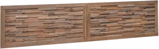 Testiera in legno di teak solido naturale stile rustico marrone L: 200 cm, H: 55 cm, P: 3,5 cm – 1
