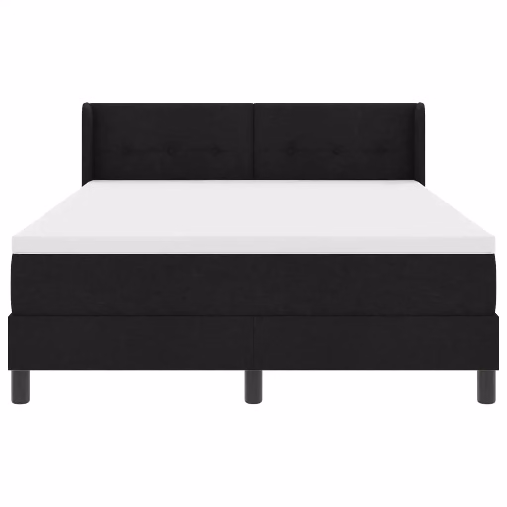 Letto a molle moderno vidaXL con testiera in tessuto nero L 140 cm x P 200 cm – 2