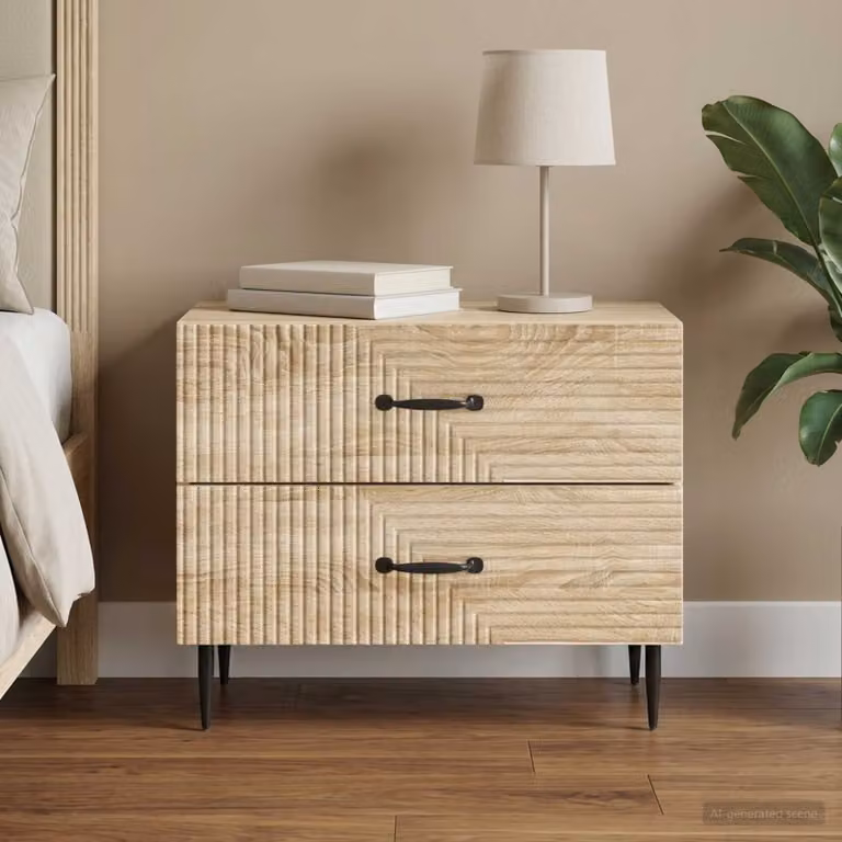 Armadio da Notte con Cassetto vidaXL in Rovere Sonoma Marrone L: 62 cm, P: 34,5 cm, H: 47,5 cm