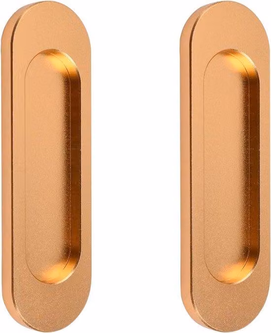 Maniglie ovali autoadesive Ibenzoa®, set da 2, 100 mm, finitura oro opaco – plastica con rivestimento oro opaco, adatte per porte scorrevoli, finestre e armadi
