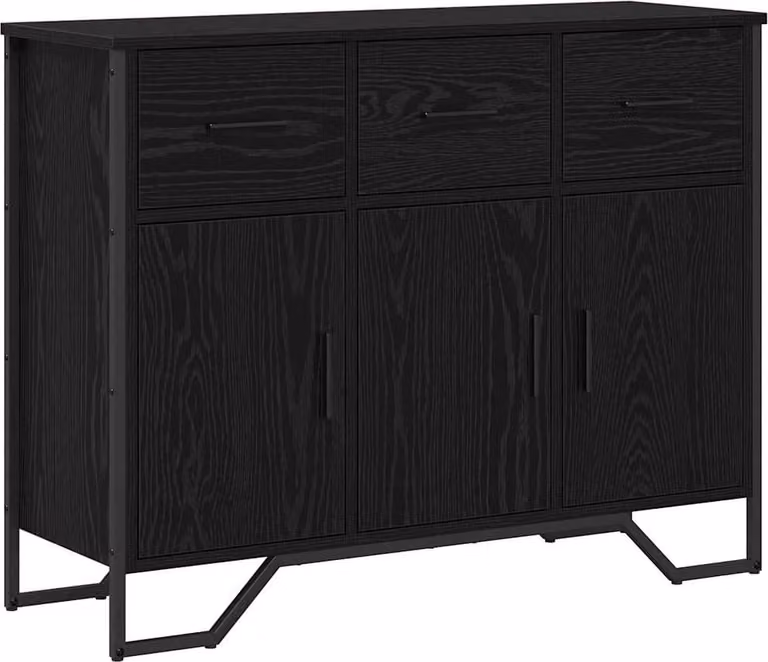Credenza con cassetto Rovere Nero 97 x 32,5 x 74,5 cm