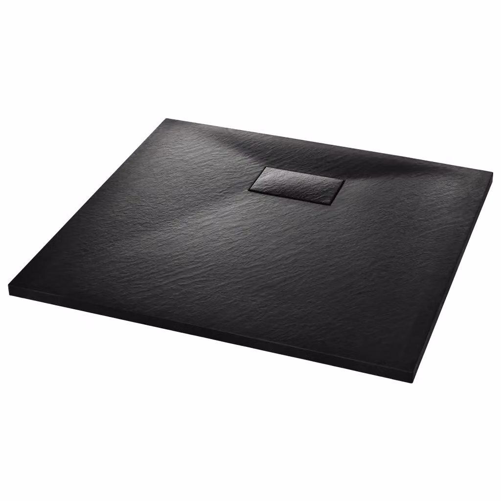 Piatto doccia rettangolare vidaXL in mineral cast nero antiscivolo L: 90 cm, P: 80 cm – 2