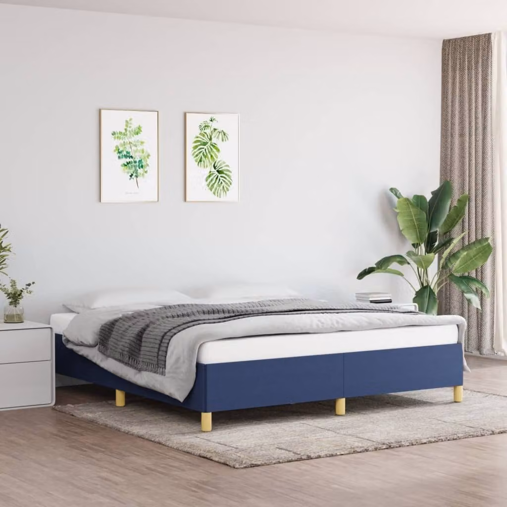 Maison Exclusive - Struttura Letto a Rete a Molle Blu 180x200 cm in Tessuto