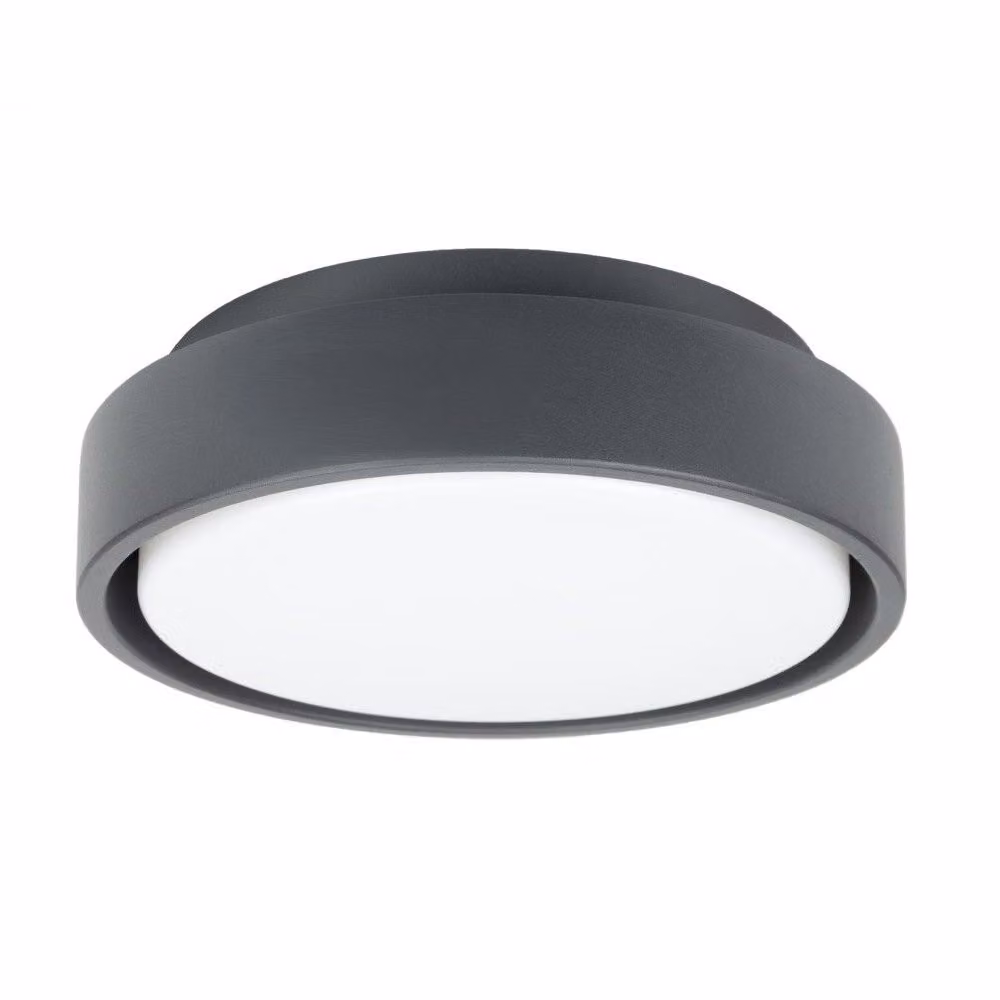Lampada da soffitto esterna plafoniera rotonda LED 18W grigio scuro IP65 SU-MA BN-OK200
