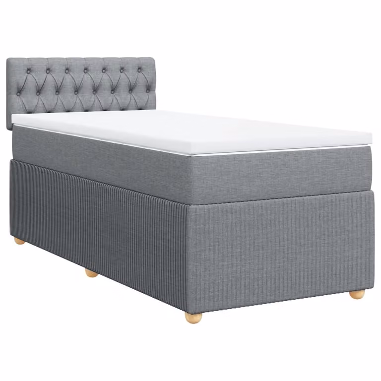 Giroletto a Molle con Materasso Grigio Chiaro 80x200 cm Tessuto