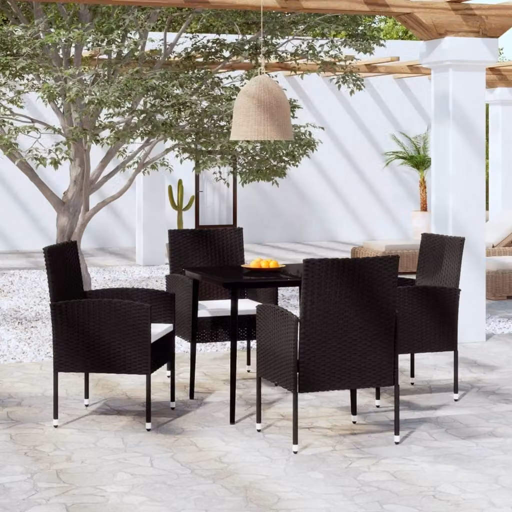 Maison Exclusive - Set da pranzo da giardino 5 pezzi nero