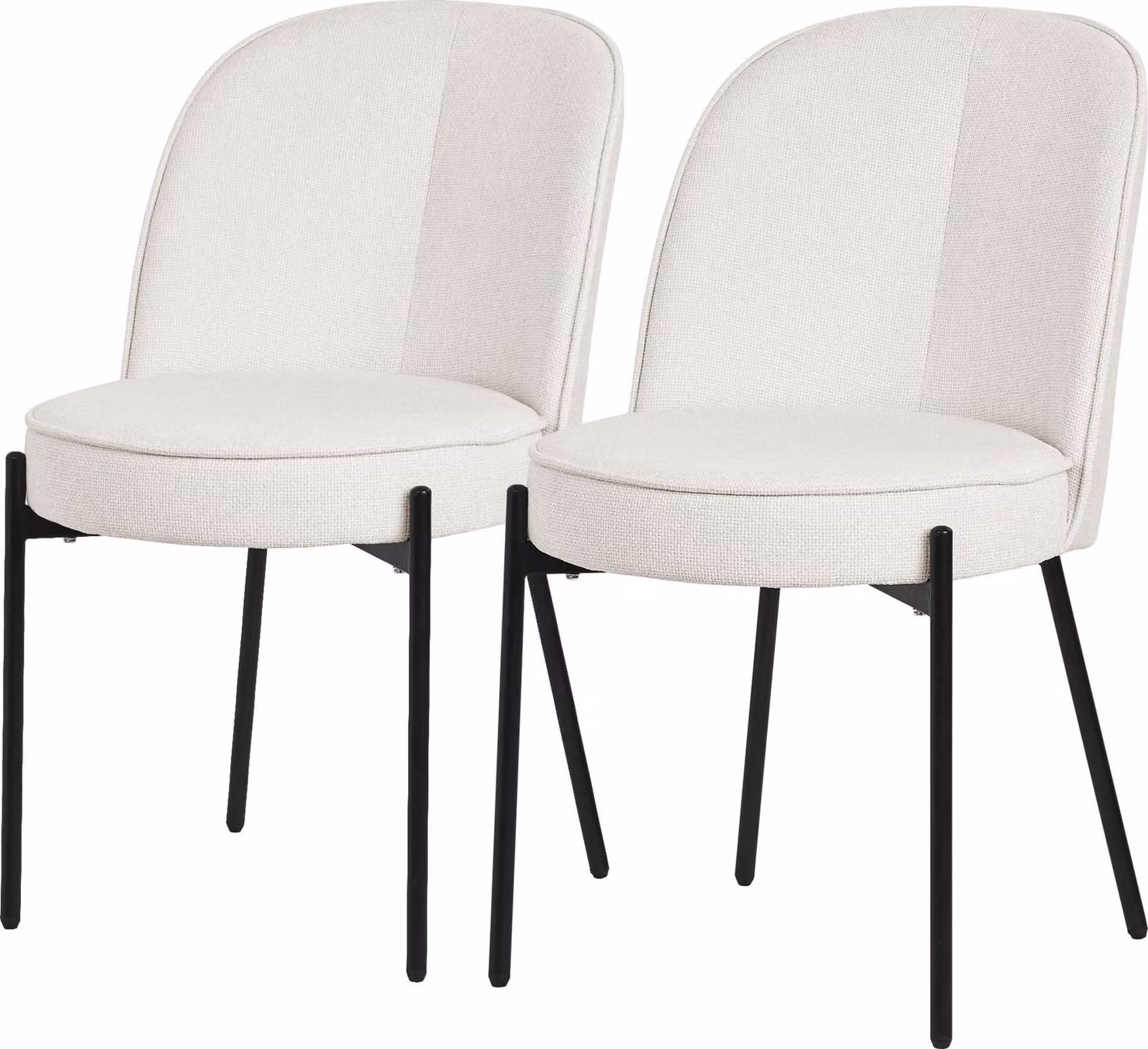 ML-Design sedie per sala da pranzo set di 2 sedie da cucina in poliestere beige con gambe in metallo sedia da soggiorno con schienale sedie imbottite per sala da pranzo