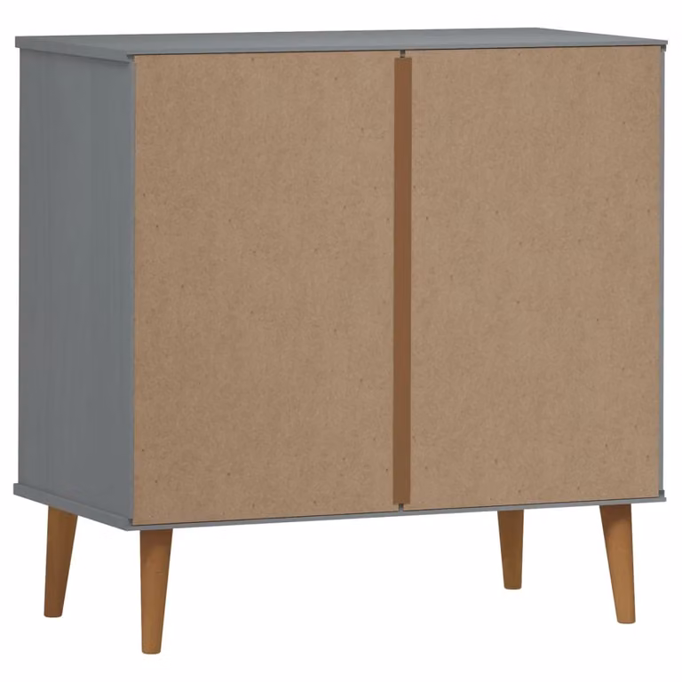Cassettiera MOLDE Grigia 80x40x80 cm in Legno Massello di Pino