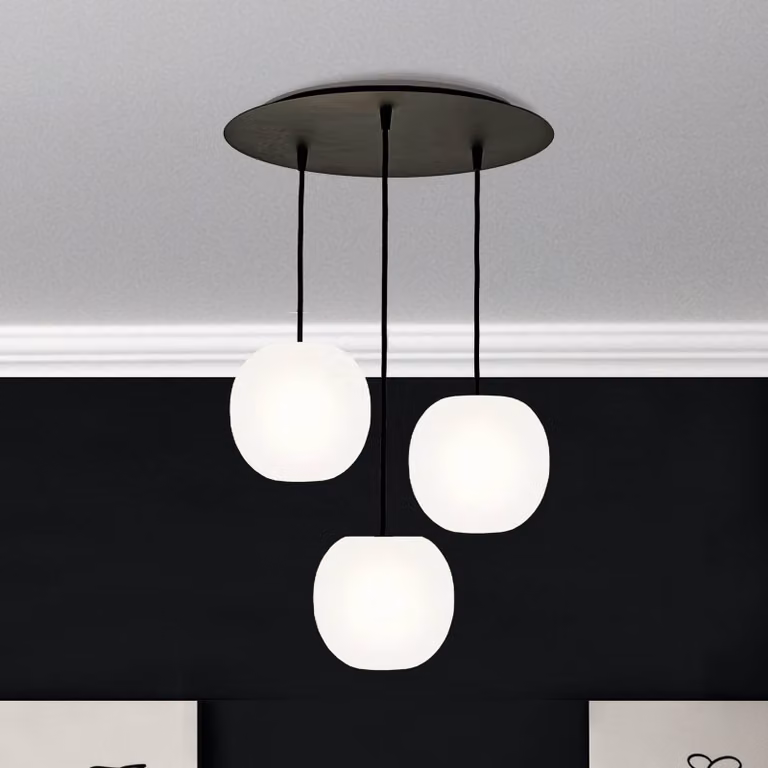Casablanca Lampada a sospensione Acai, dimmerabile, Bianco / Opale, Soggiorno / Sala da pranzo, Vetro, Lampada a sospensione