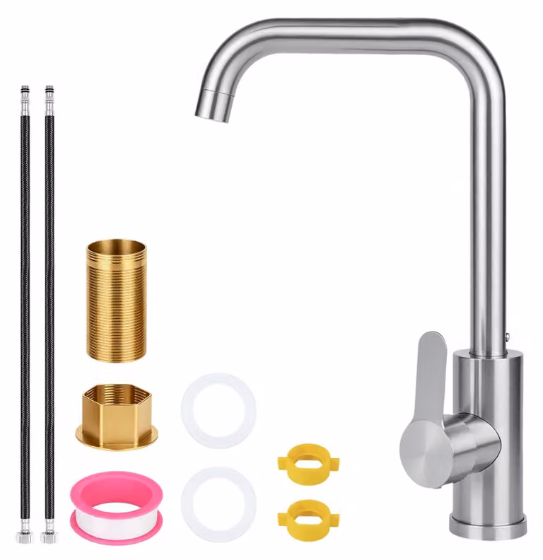 Solidchoice - Rubinetto da cucina in acciaio inossidabile, girevole a 360°