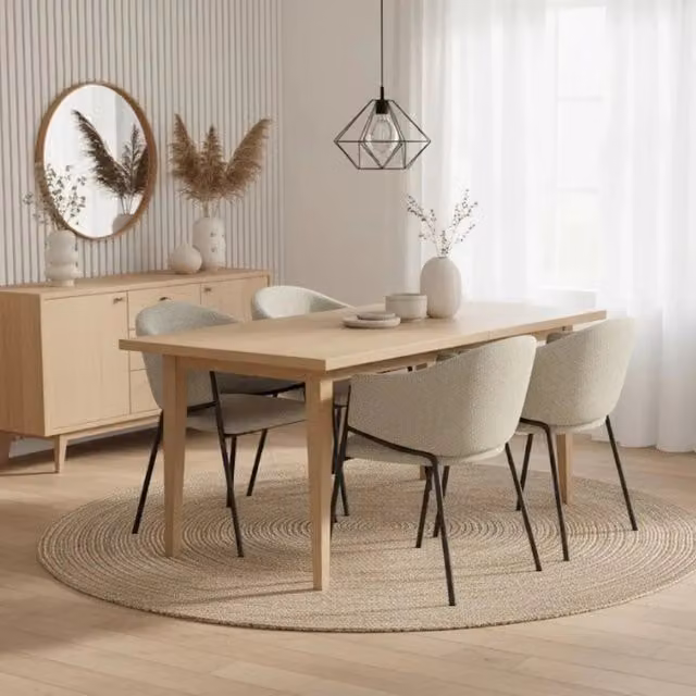 Set di 2 sedie da pranzo imbottite in tessuto grigio chiaro Duna con struttura in metallo facili da pulire | Duzzle